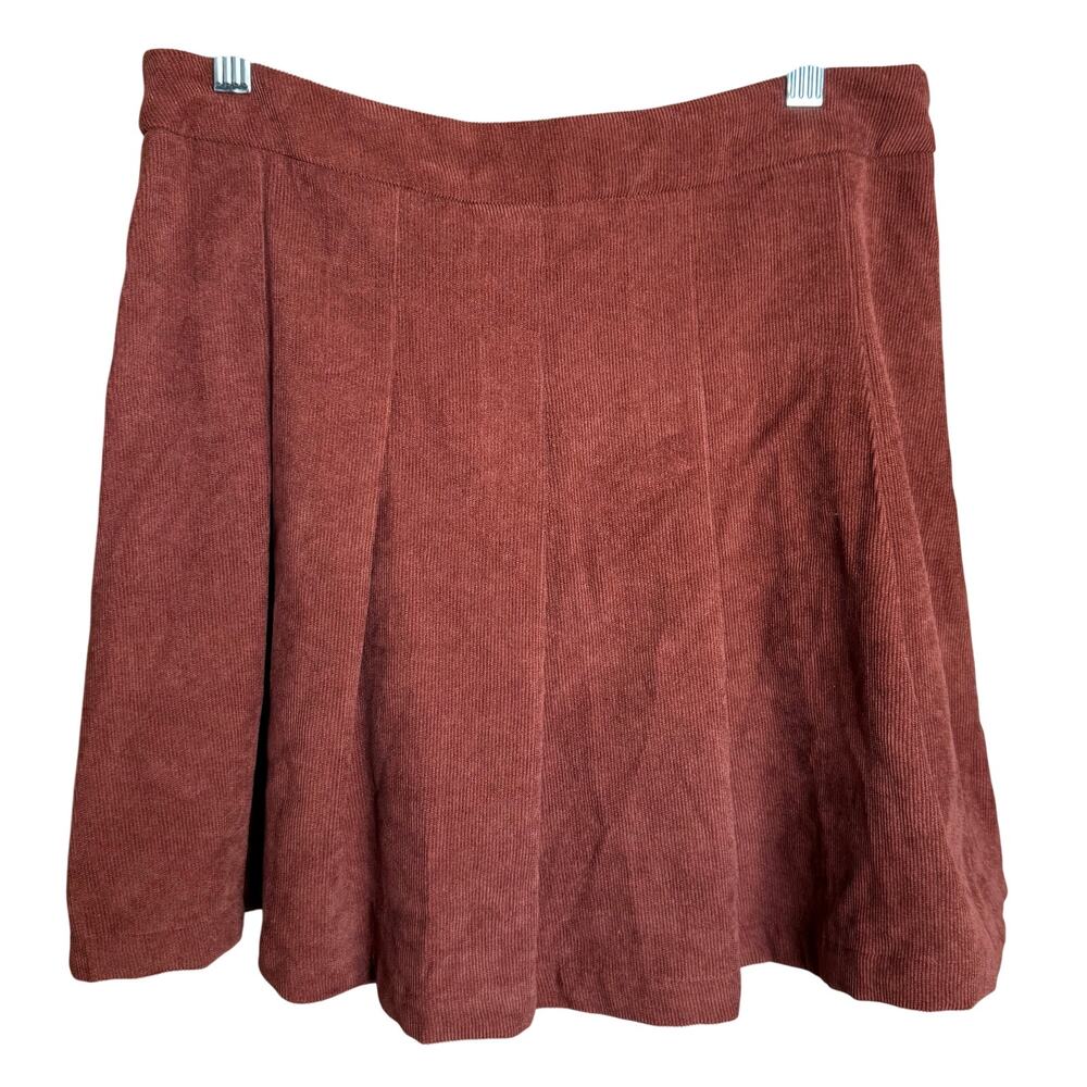 Jacquie The Label Cinnamon Brown Corduroy Retro Mini A-line Skirt M NWOT
